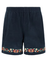 Blue Relaxed Floral Shorts 1