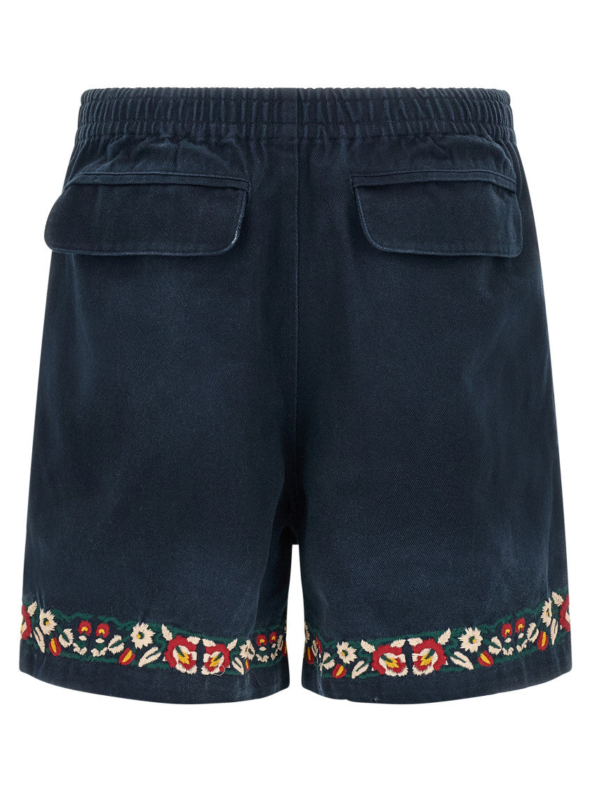 Blue Relaxed Floral Shorts 2