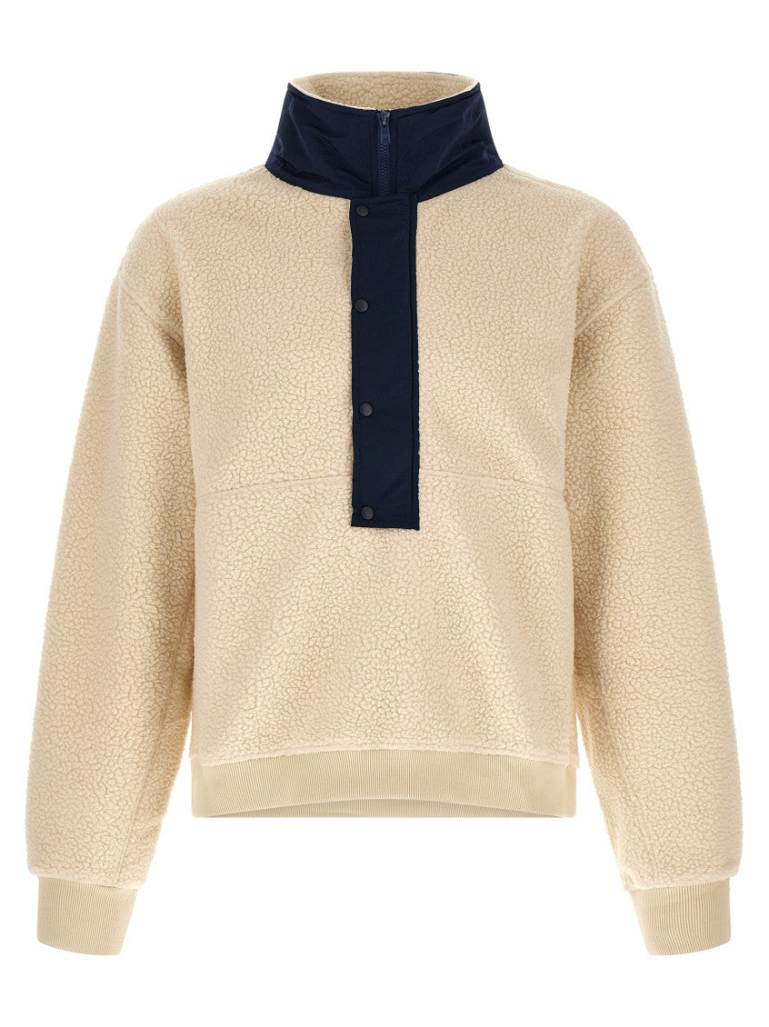 Beige Relaxed Fleece Sweatshirt 1