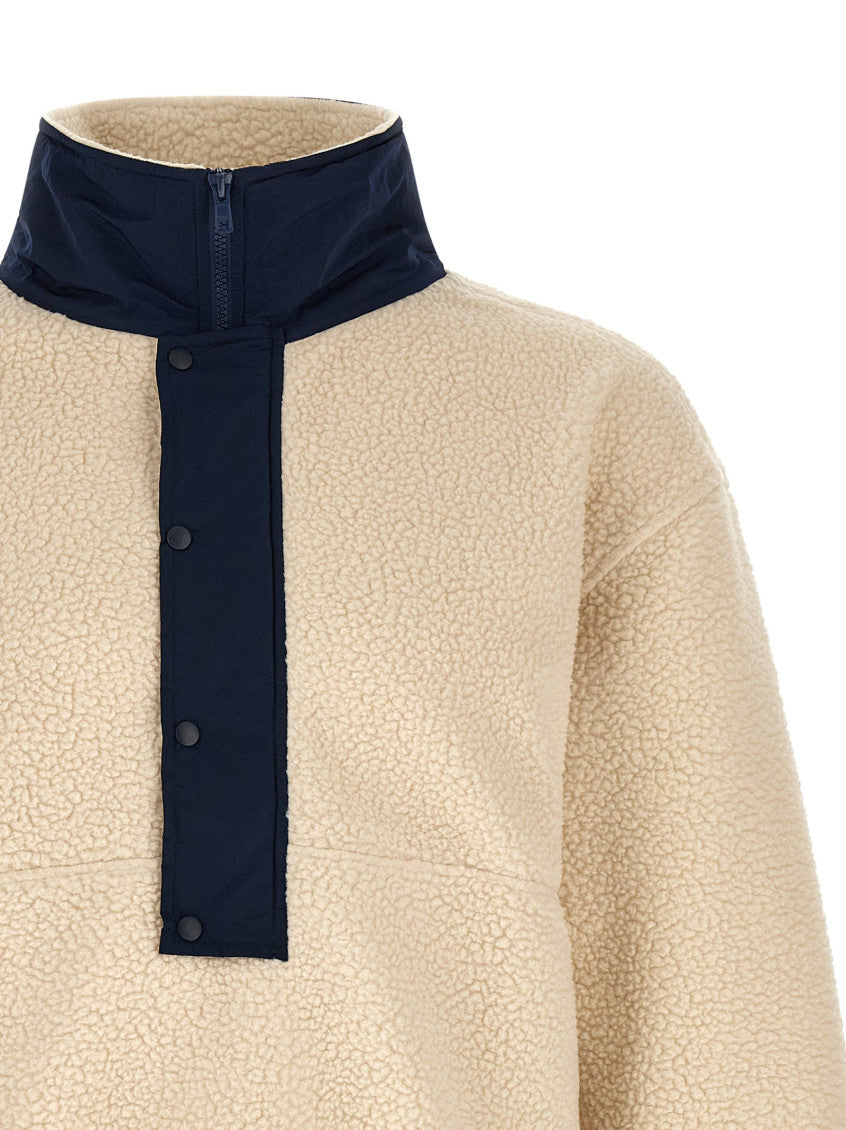 Beige Relaxed Fleece Sweatshirt 3