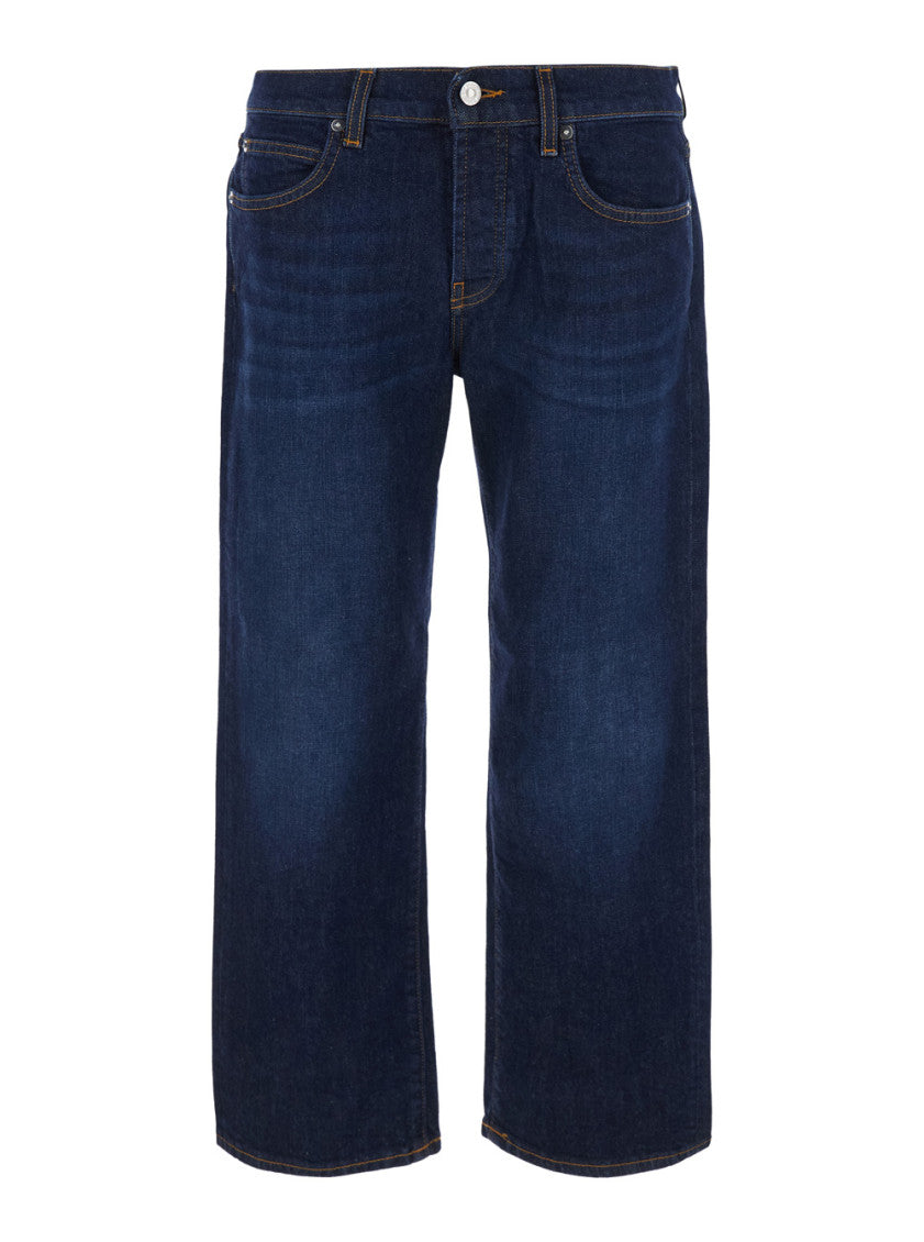 Dark Blue Relaxed Mid Rise Jeans 1