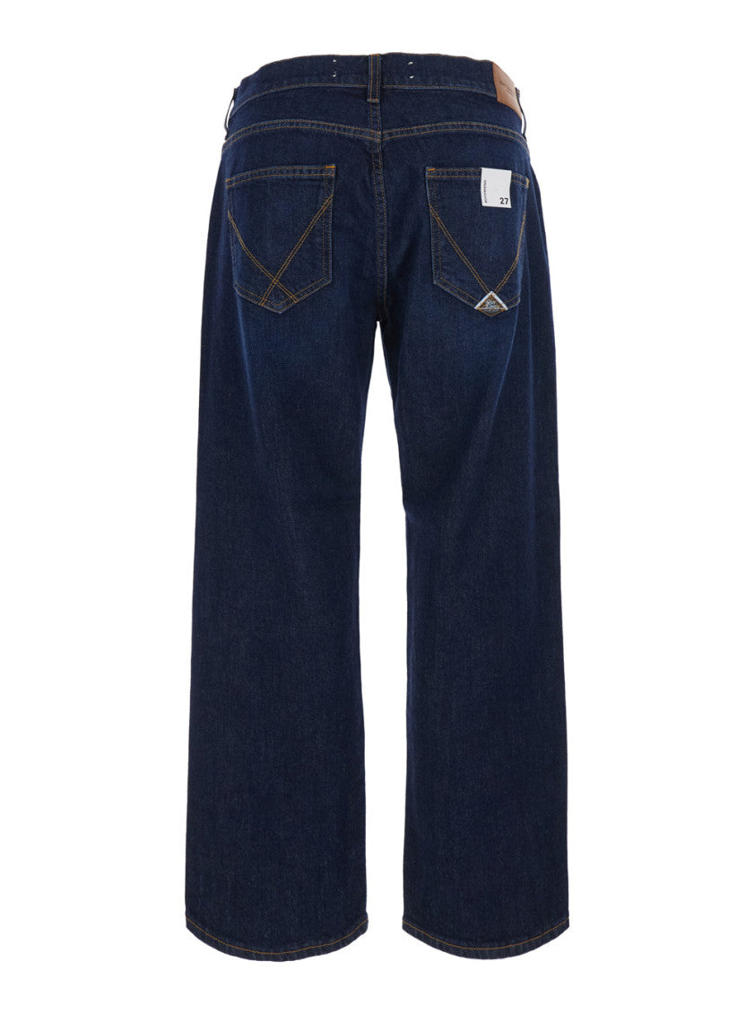 Dark Blue Relaxed Mid Rise Jeans 2