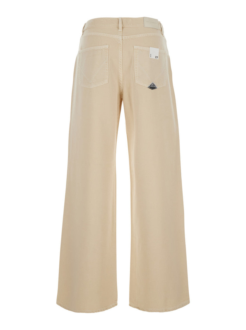 Beige Relaxed High Rise Jeans 2
