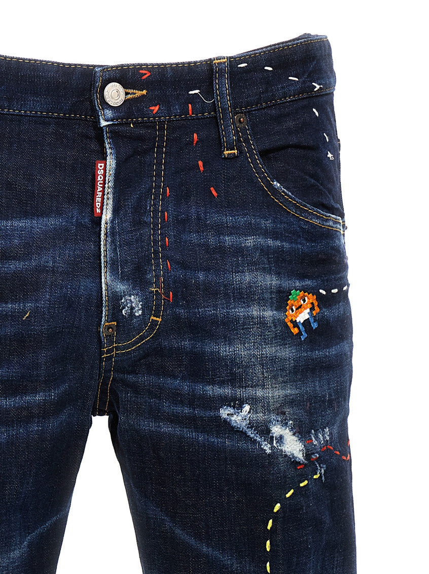 Blue Tapered Mid Rise Jeans 3