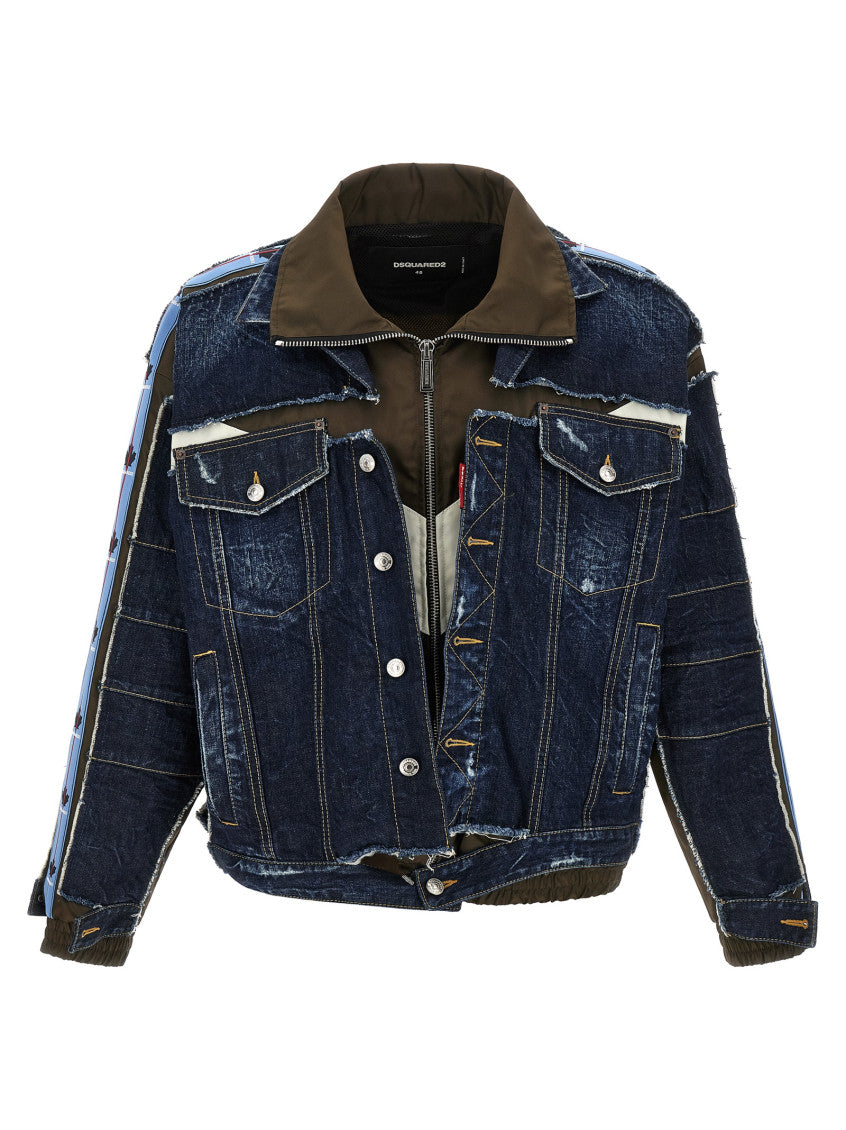 Blue Distressed Denim Jacket 1