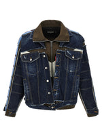 Blue Distressed Denim Jacket 1
