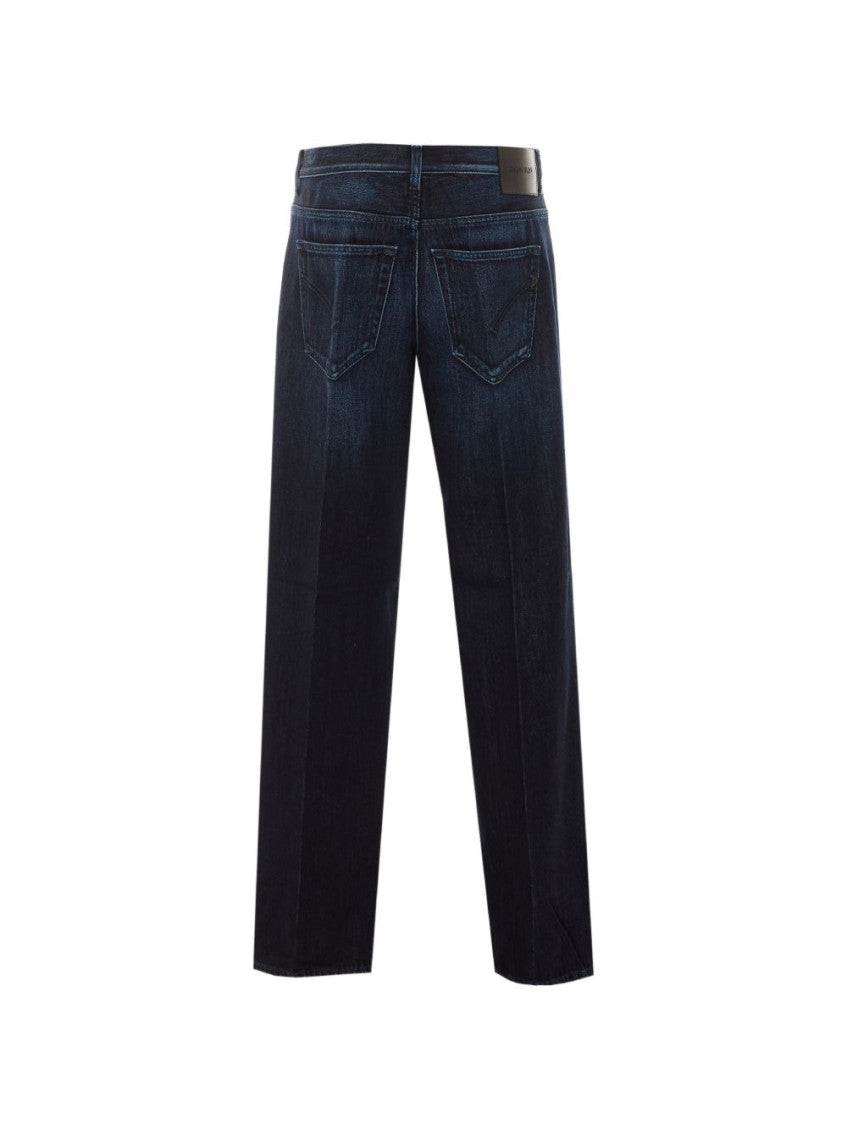 Dark Blue Straight Mid Rise Jeans 2