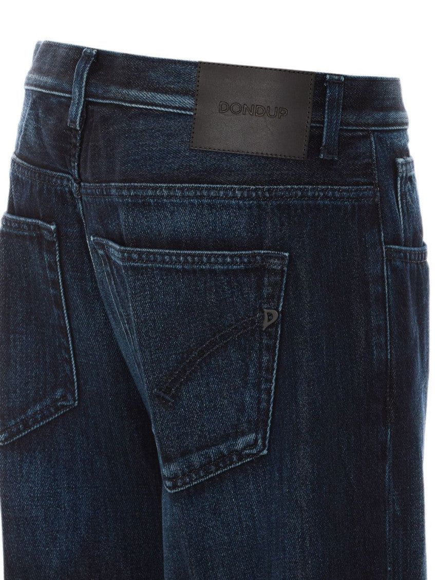Dark Blue Straight Mid Rise Jeans 3