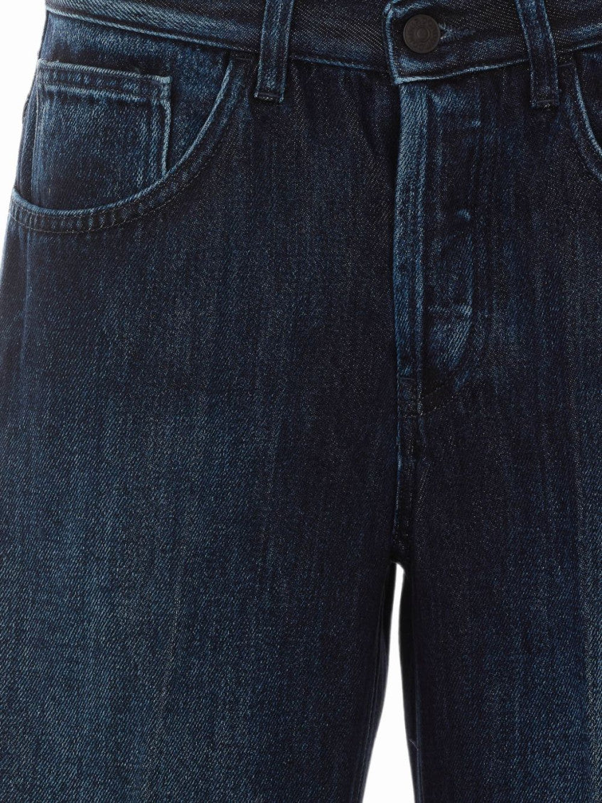 Dark Blue Straight Mid Rise Jeans 4