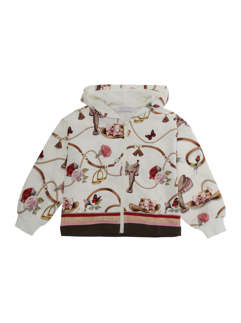 Girls Multicolor Printed Hoodie 1