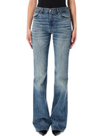Blue Flared High Rise Jeans 1