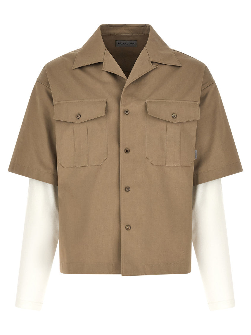 Beige Double Layer Shirt 1