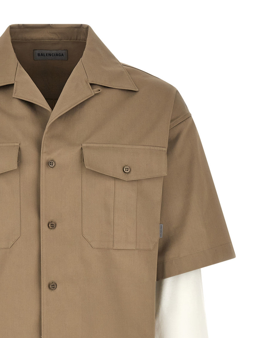 Beige Double Layer Shirt 3
