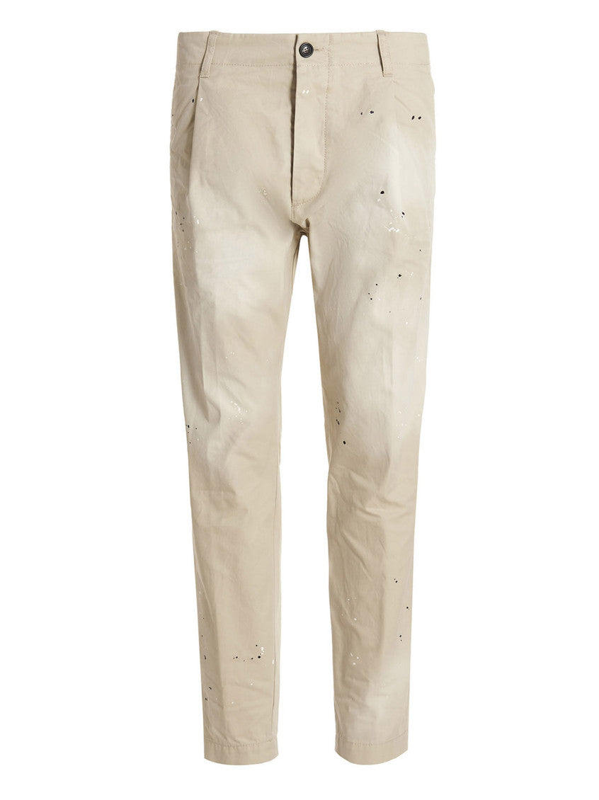 Beige Tapered Chino Pants 1