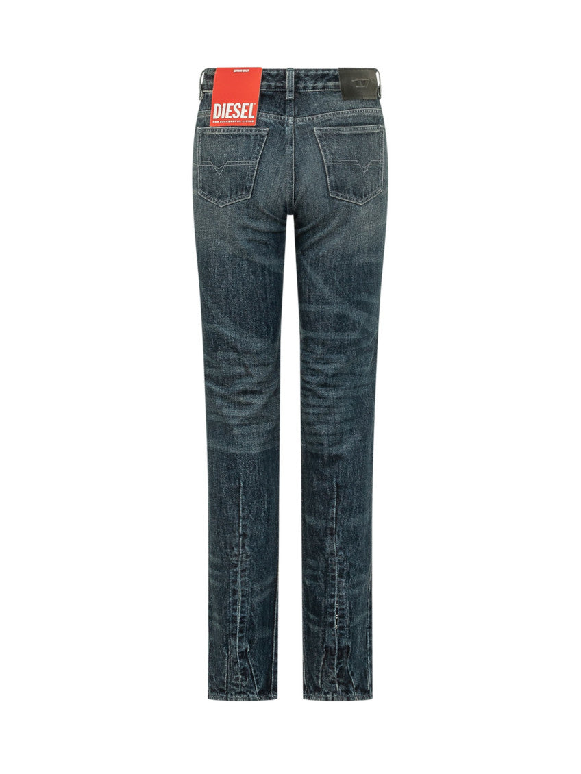 Blue Straight Mid Rise Jeans 2