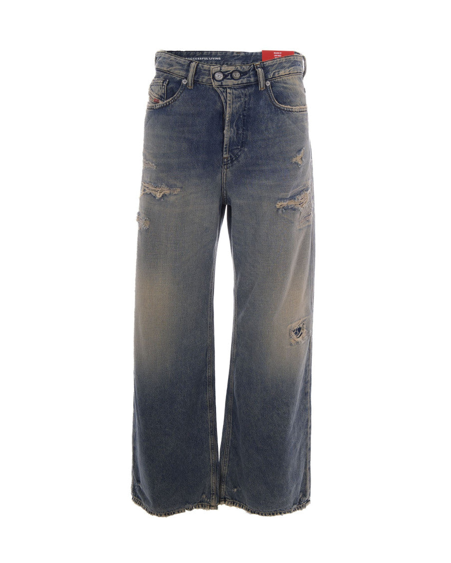 Blue Loose Low Rise Jeans 1