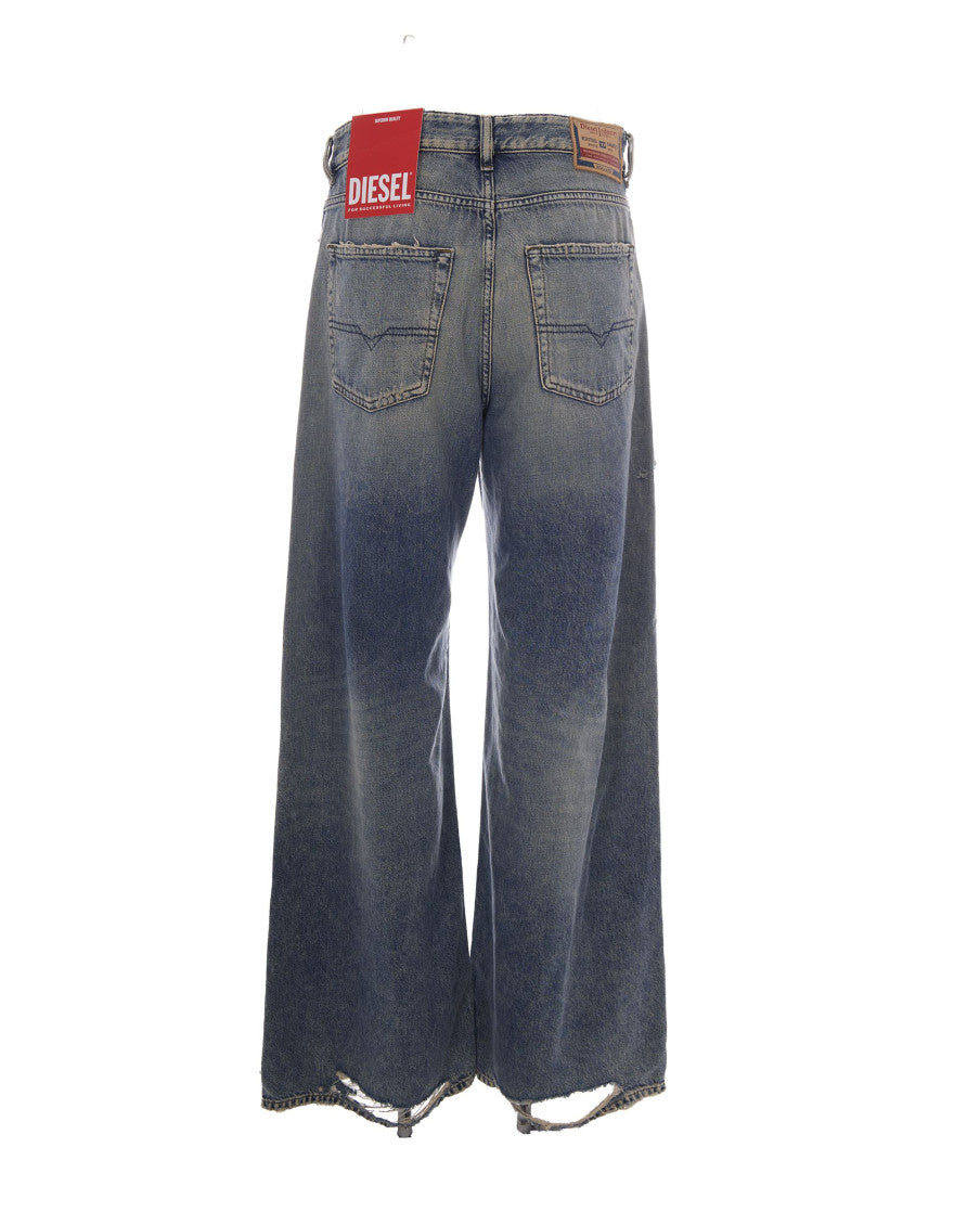 Blue Loose Low Rise Jeans 2