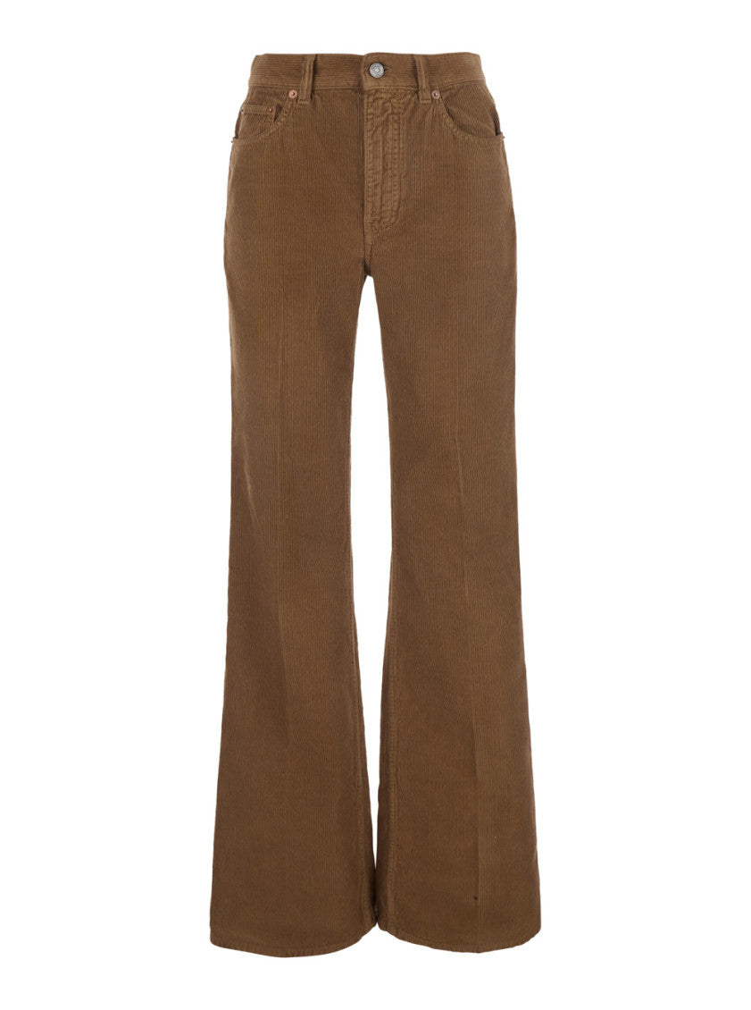 Dark Brown Flared High Rise Jeans 1