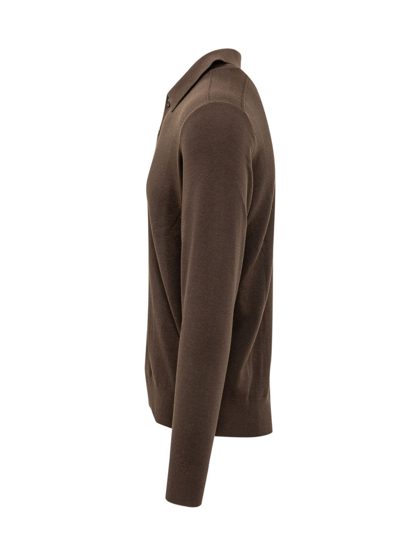 Brown Regular Polo Sweater 3