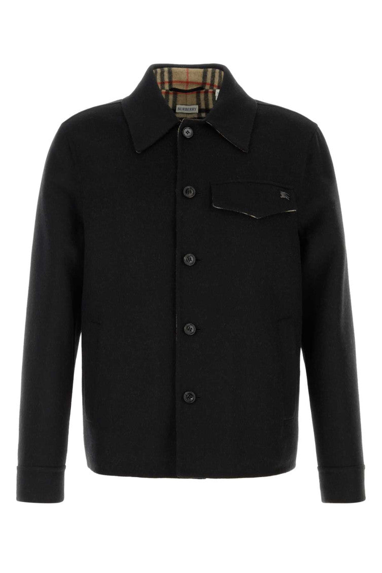 Black Shirt Collar Jacket 1