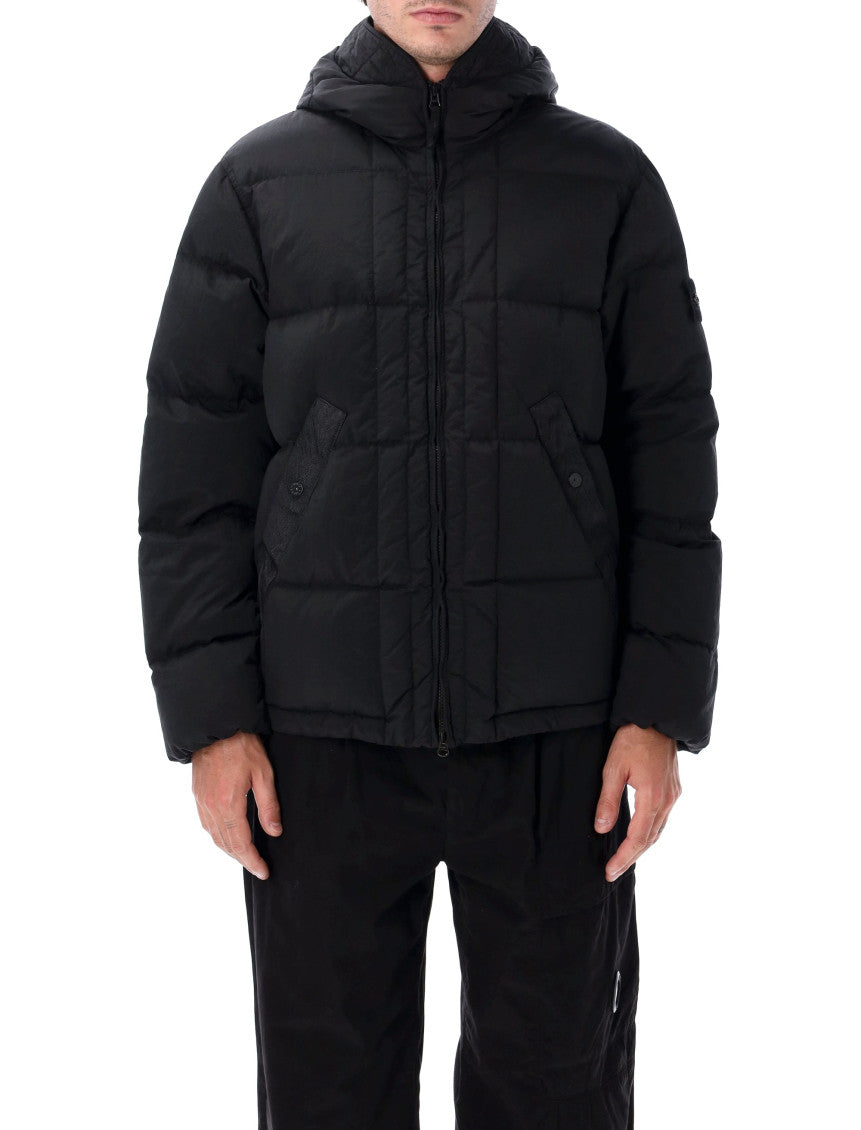 Black Quilted Hood Jacket 1