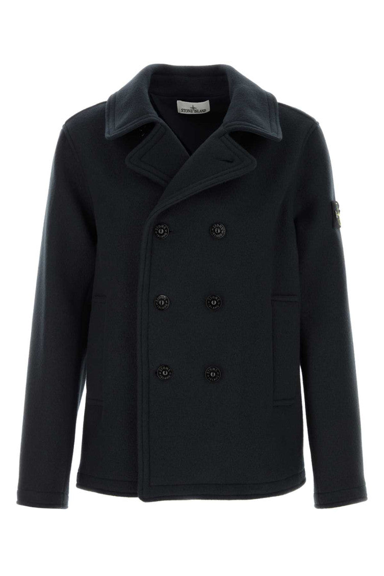 Dark Blue Double Breasted Coat 1