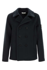 Dark Blue Double Breasted Coat 1