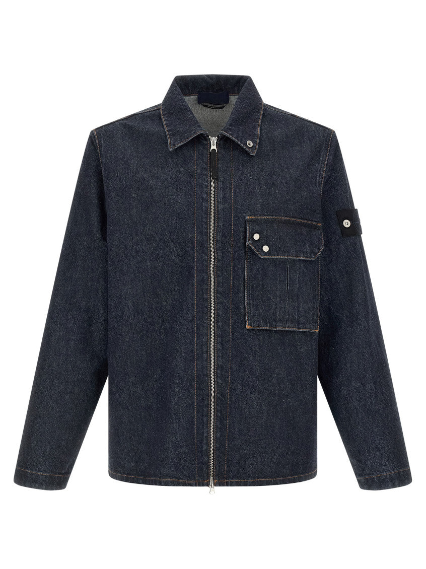 Blue Zip Up Denim Overshirt 1