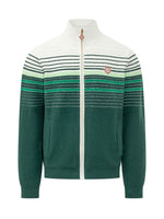 Green Stripes Zip Up Cardigan 1