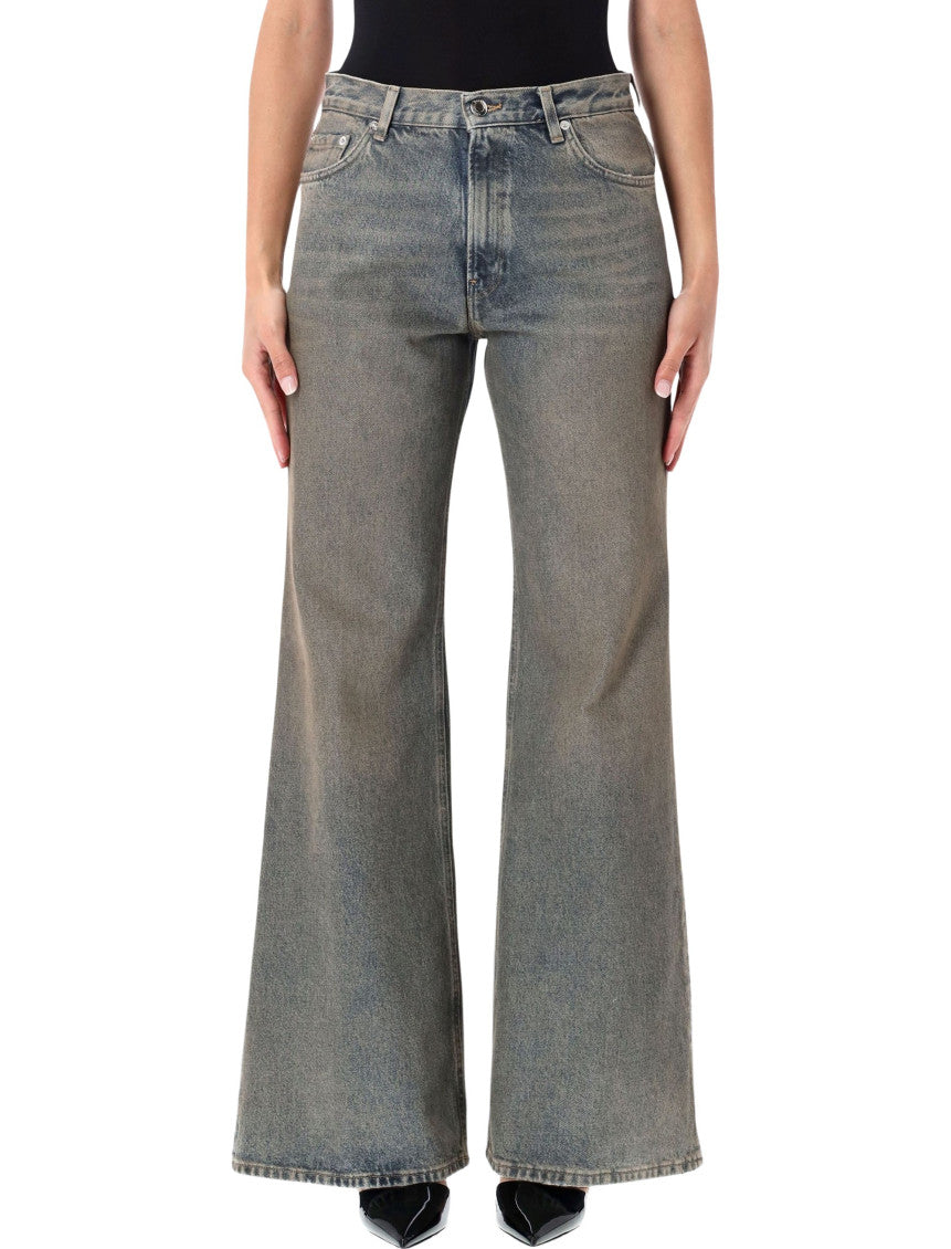 Light Blue Flared High Rise Jeans 1