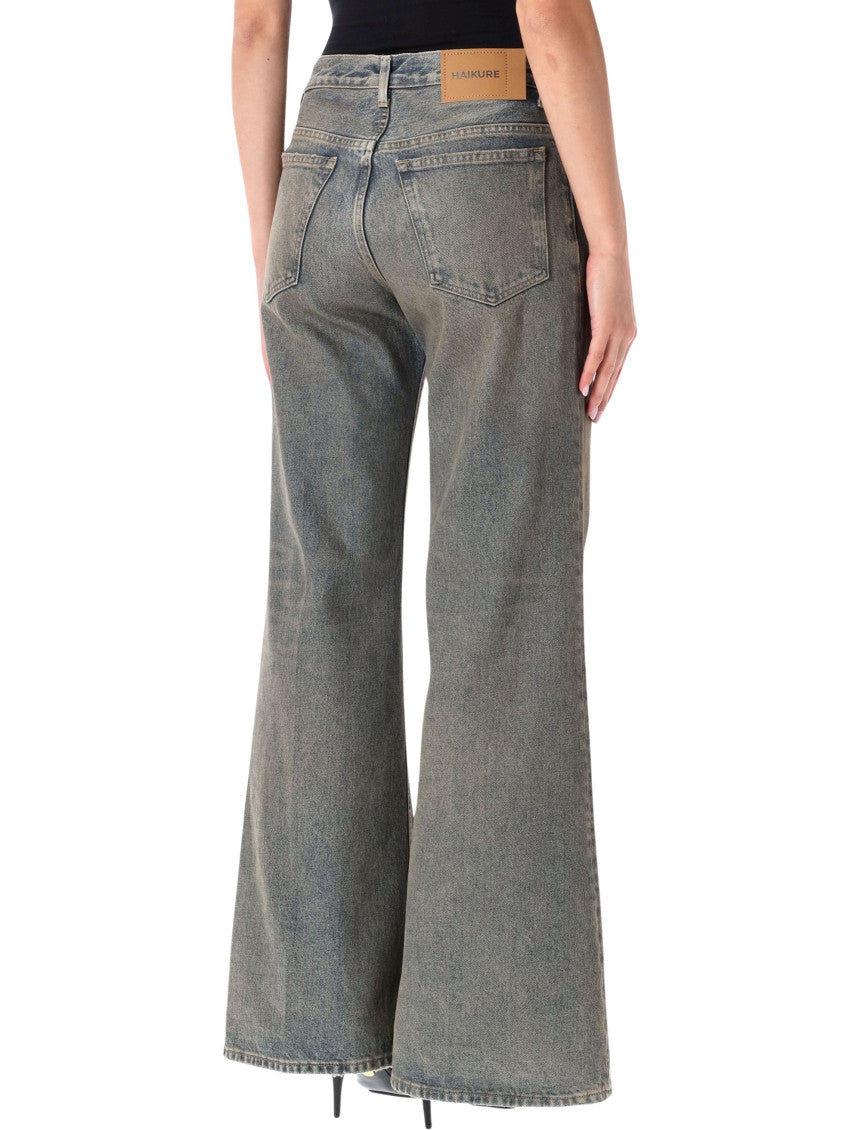Light Blue Flared High Rise Jeans 2