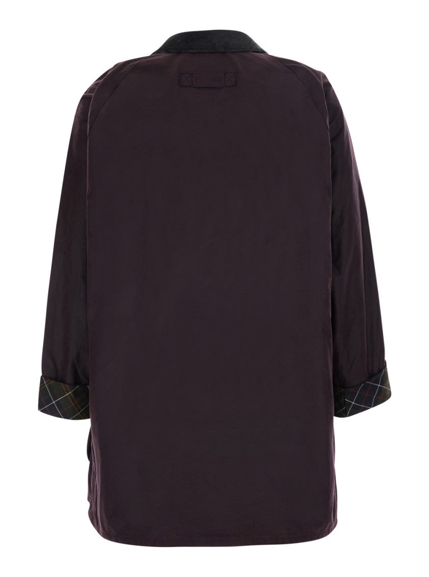 Maroon Relaxed Waxed Jacket 2