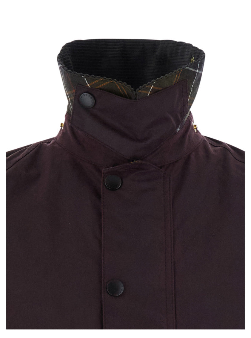 Maroon Relaxed Waxed Jacket 3