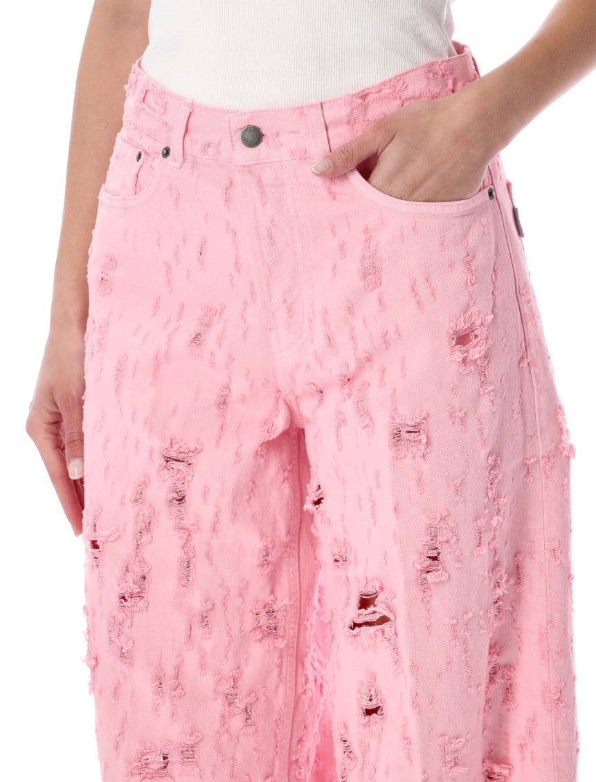 Pink Relaxed High Rise Jeans 3