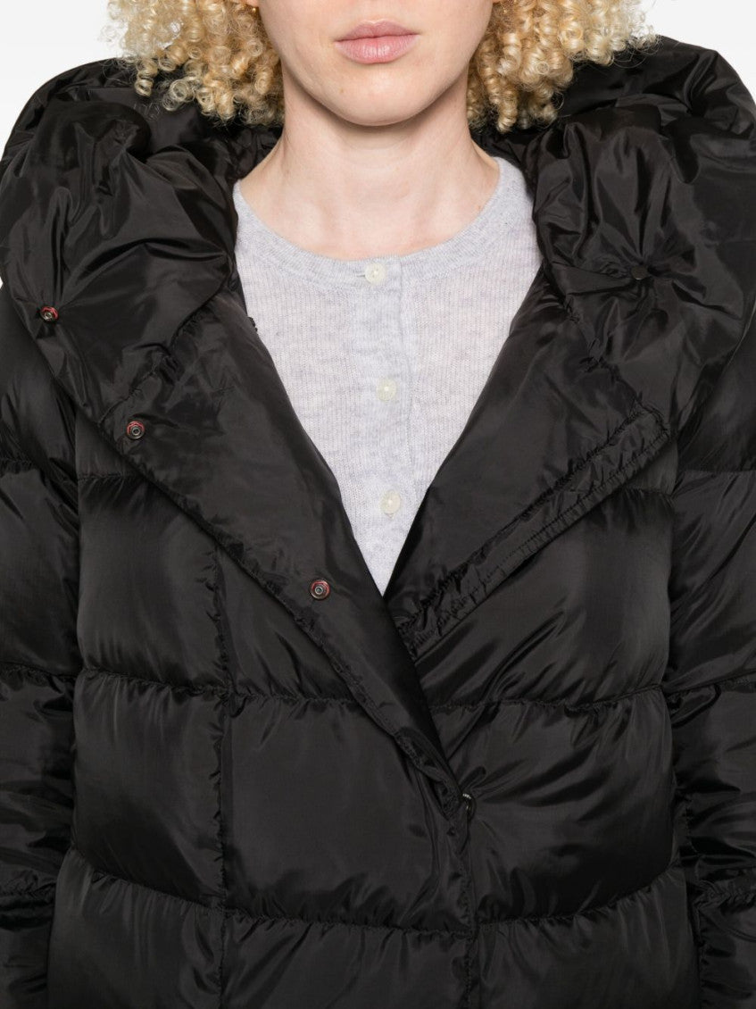 Black Logo Hooded Puffer Jacket 2