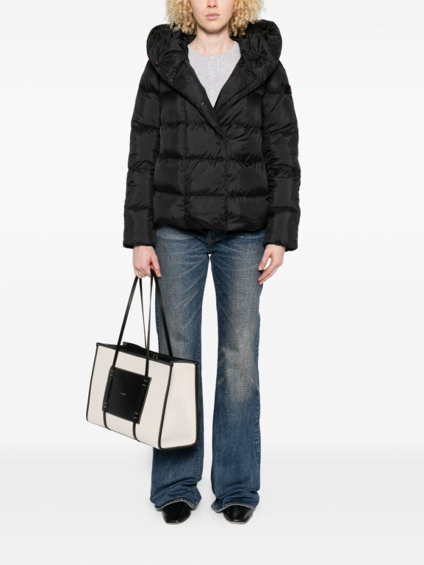 Black Logo Hooded Puffer Jacket 3