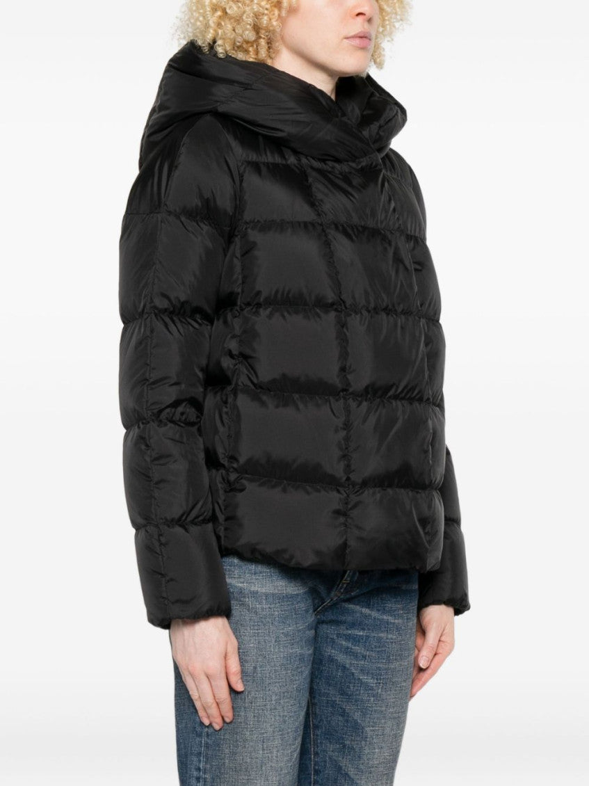 Black Logo Hooded Puffer Jacket 4
