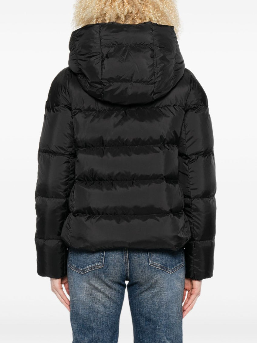 Black Logo Hooded Puffer Jacket 5