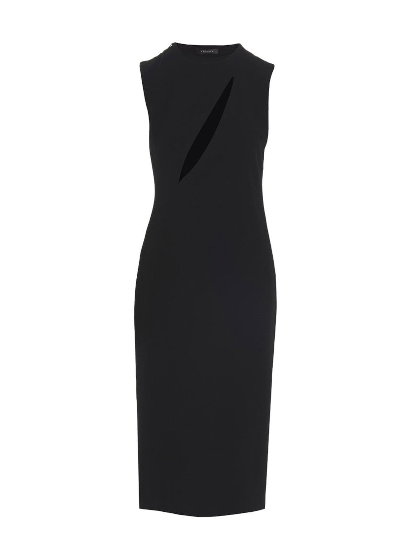 Black Cut Out Midi Dress 1