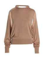 Beige Cut Out Insert Top Sweater 1
