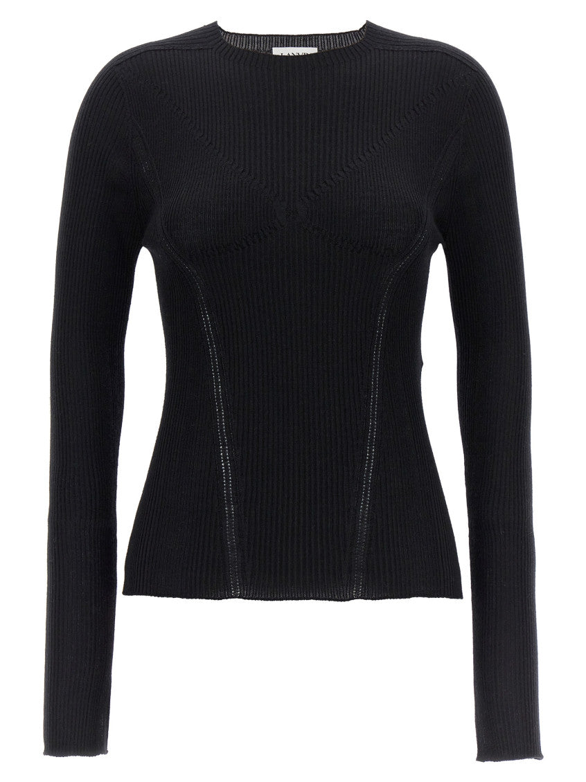 Black Ribbed Sweater 1