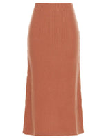Orange Knit Long Skirt 1