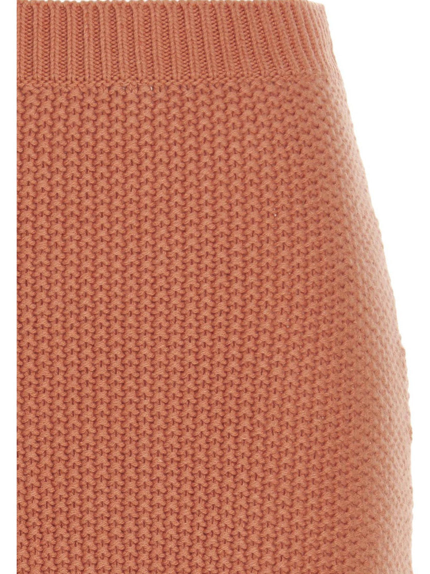 Orange Knit Long Skirt 3