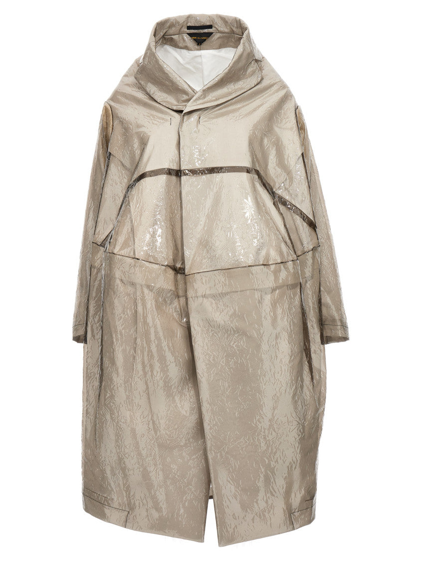 Grey Oversize Texture Trench Coat 1