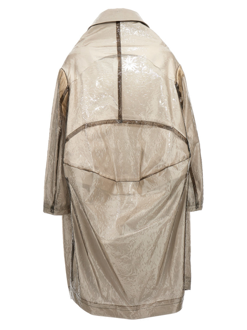 Grey Oversize Texture Trench Coat 2