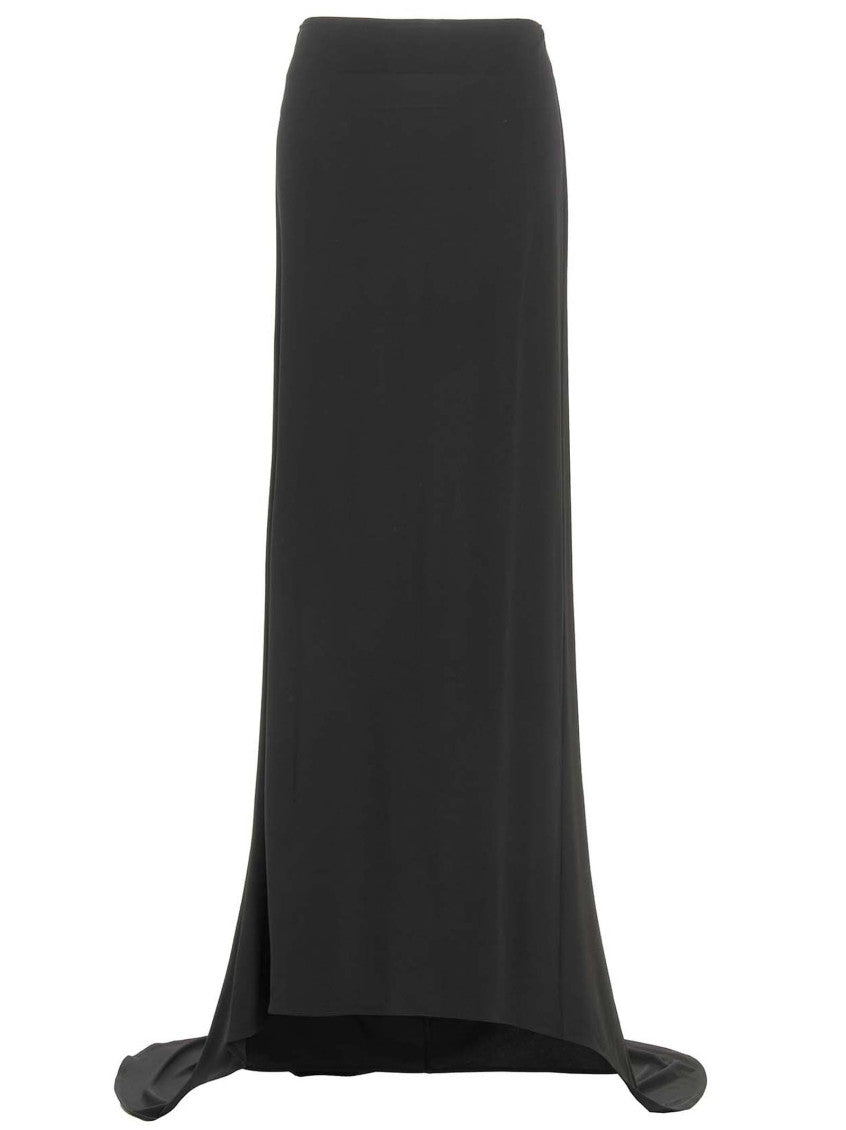 Black Asymmetrical Long Skirt 1