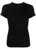 Black Ribbed Cotton T-Shirt 1