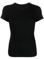 Black Ribbed Cotton T-Shirt 1