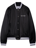 Black Embroidered Logo Bomber Jacket 1