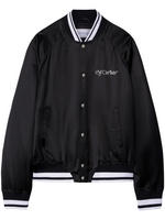 Black Embroidered Logo Bomber Jacket 1